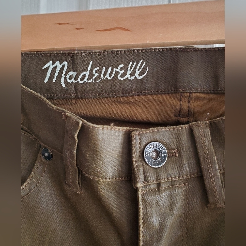 Madewell 28 x 32 Skinny Skinny Pants Coated Drab Olive Green BLOGGER FAV - Picture 4 of 9